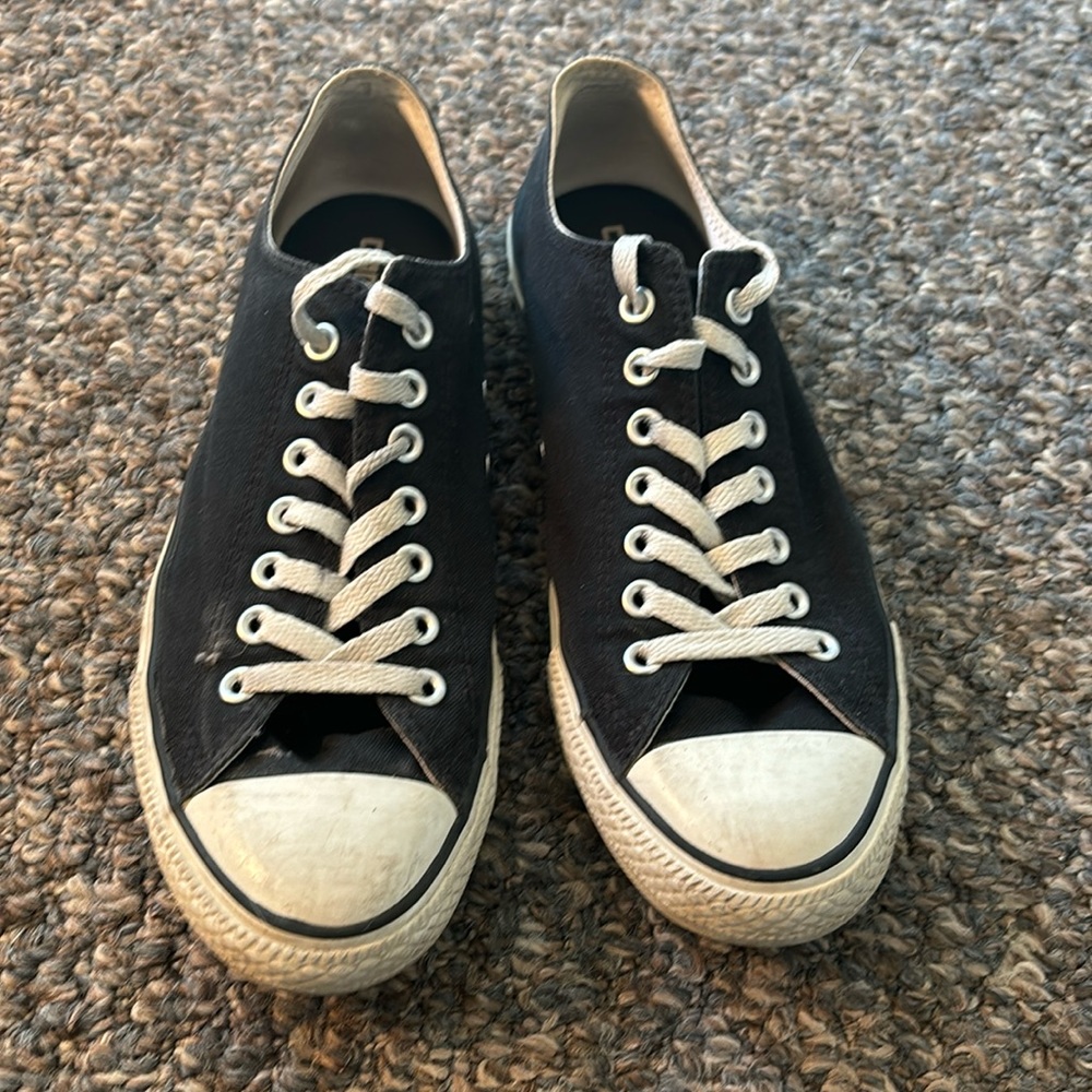 Converse double tongue black shoes